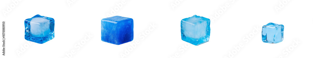 Poster this transparent blue ice block is adorned with intricate cracks, portraying a textured and frosty a