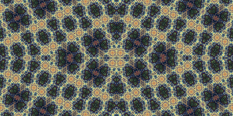 Seamless kaleidoscope pattern. The texture of the woven pattern. Endless pattern