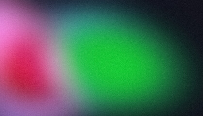 Retro magenta pink green color dark grainy gradient backdrop design. Abstract vibrant colored flow shaped noisy gradient texture, retro colors, banner, poster, header design, empty space