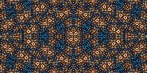 Seamless kaleidoscope pattern. The texture of the woven pattern. Endless pattern
