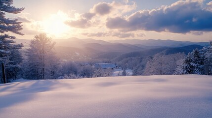 Obraz premium Virginia Winter Wonderland With Christmas Spirit and Open Landscape Generative AI