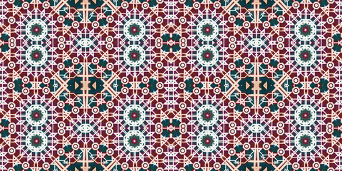 Seamless kaleidoscope pattern. The texture of the woven pattern. Endless pattern