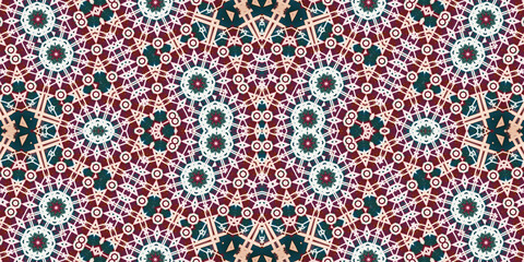 Seamless kaleidoscope pattern. The texture of the woven pattern. Endless pattern