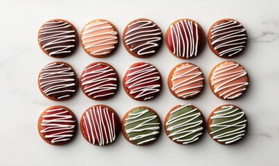 Obraz premium Deliciously decorated cookies delight taste buds with colorful icing patterns for every occasion