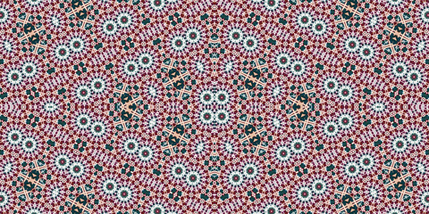 Seamless kaleidoscope pattern. The texture of the woven pattern. Endless pattern