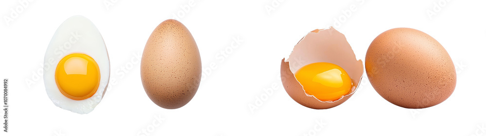 Poster file shows a brown egg and a half egg with the yolk visible, showing the detailed texture of the she