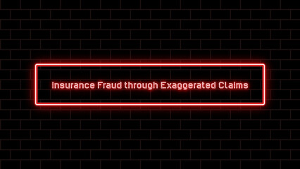 Insurance Fraud through Exaggerated Claims のネオン文字