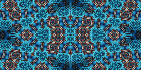 Seamless kaleidoscope pattern. The texture of the woven pattern. Endless pattern