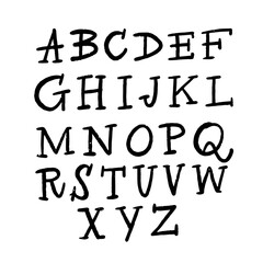 Handwritten Alphabet Letters Represented in a Creative and Artistic Style as Artwork