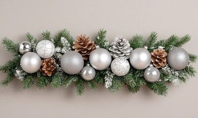 Enhance your holiday decor with elegant silver and pinecone ornaments for a stunning festive look