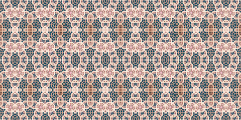 Seamless kaleidoscope pattern. The texture of the woven pattern. Endless pattern