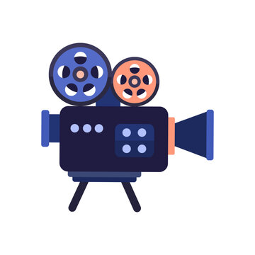 recommend clip art: Cinema camera icon. Vector flat illustration