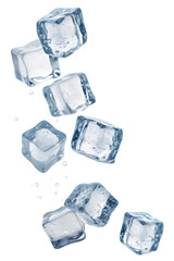 Obraz premium Ice cube, Many difference assort, on isolated white background, Clipping path