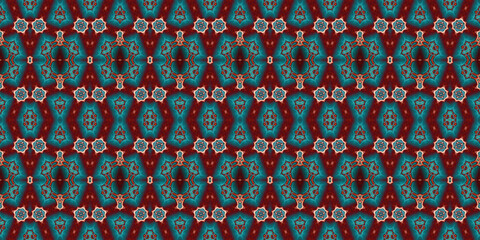 Seamless kaleidoscope pattern. The texture of the woven pattern. Endless pattern