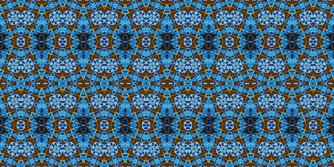 Seamless kaleidoscope pattern. The texture of the woven pattern. Endless pattern