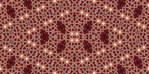 Seamless kaleidoscope pattern. The texture of the woven pattern. Endless pattern