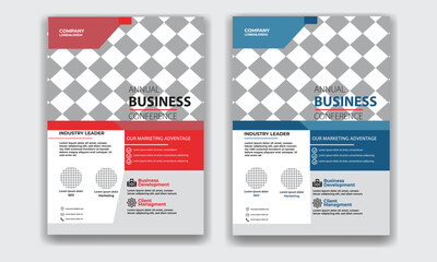 Modern corporate business conference flyer template design .