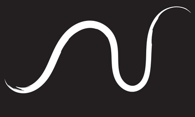 Decorative wavy line . Brush stroke waves. Ornament design. Line art . Abstract flow linear fluid design element .Zigzag wave. Wavy Music sounds lines. Squiggle brush stroke . Vector illustration  . 