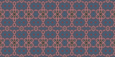 Seamless kaleidoscope pattern. The texture of the woven pattern. Endless pattern
