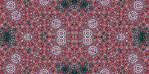 Seamless kaleidoscope pattern. The texture of the woven pattern. Endless pattern