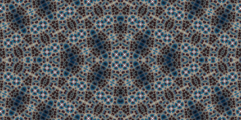 Seamless kaleidoscope pattern. The texture of the woven pattern. Endless pattern