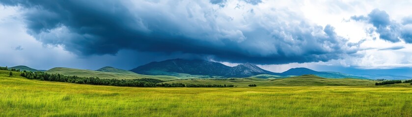 Obraz premium Stormy Sky with Dark Thunderclouds: Nature's Dramatic Display of Power and Beauty