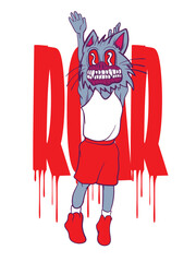 werewolf illustration with japanese style for kaijune event