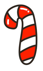 Red and white candy cane. A familiar symbol of the Christmas season.
