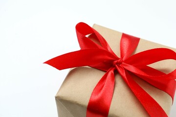 Beautiful gift box on white background