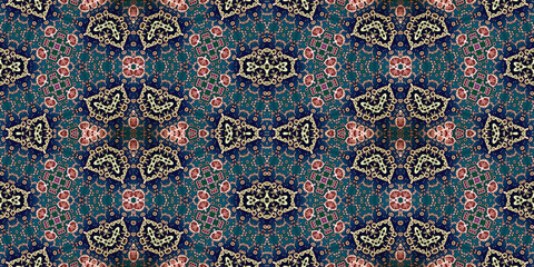 Seamless kaleidoscope pattern. The texture of the woven pattern. Endless pattern
