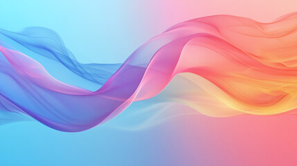Fototapeta premium Elegant gradient waves of blue and pink smoke flowing across the screen. Smooth and ethereal, ideal for backgrounds and abstract design concepts.