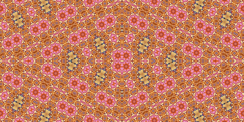 Seamless kaleidoscope pattern. The texture of the woven pattern. Endless pattern