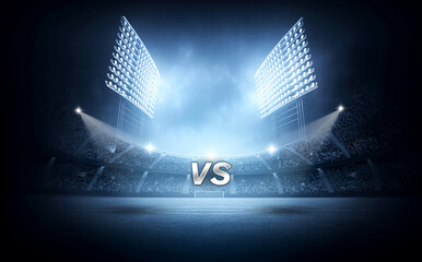 Epic Showdown in a Football Stadium, 3d rendering