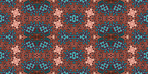 Seamless kaleidoscope pattern. The texture of the woven pattern. Endless pattern