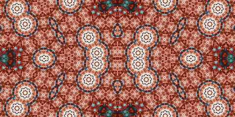 Seamless kaleidoscope pattern. The texture of the woven pattern. Endless pattern