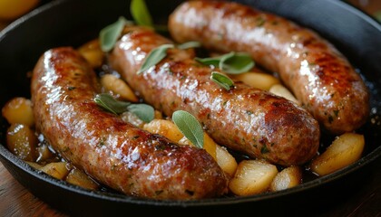 Savory Sausage and Apple Sauté in Skillet