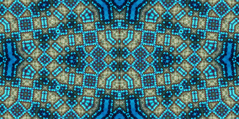 Seamless kaleidoscope pattern. The texture of the woven pattern. Endless pattern