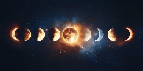 Mystical lunar phases in cosmic sky