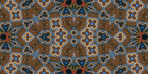 Seamless kaleidoscope pattern. The texture of the woven pattern. Endless pattern