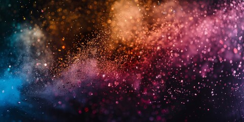 Vibrant Explosion of Color Powder on Black Background