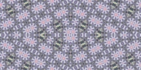 Seamless kaleidoscope pattern. The texture of the woven pattern. Endless pattern