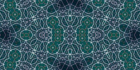 Seamless kaleidoscope pattern. The texture of the woven pattern. Endless pattern