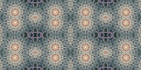 Seamless kaleidoscope pattern. The texture of the woven pattern. Endless pattern