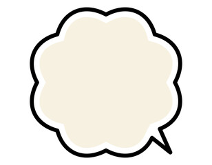 シンプルな黒の縁取り線の吹き出し　12