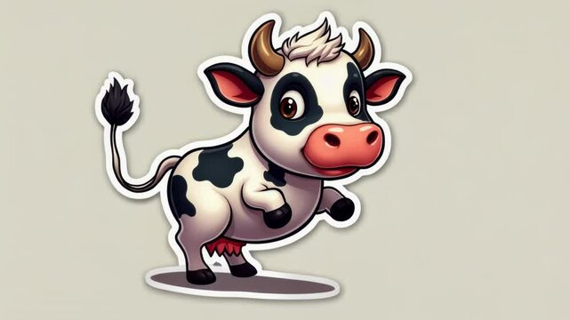 Cute Cartoon Cow Illustration