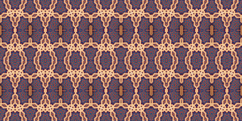Seamless kaleidoscope pattern. The texture of the woven pattern. Endless pattern