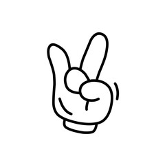 groovy comic hands in gloves in trendy retro 70s cartoon style