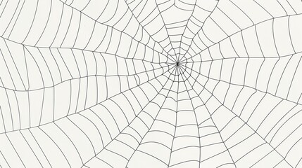 Obraz premium Abstract Spider Web Pattern Black Lines on White Background Nature Design Halloween We