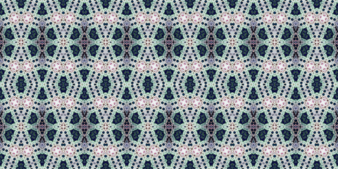 Seamless kaleidoscope pattern. The texture of the woven pattern. Endless pattern