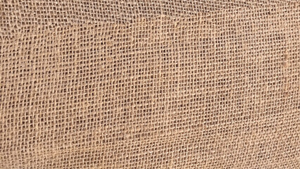Sackcloth canvas fabric cloth folds background. 3d rendering. Threads background. Sackcloth surface, material